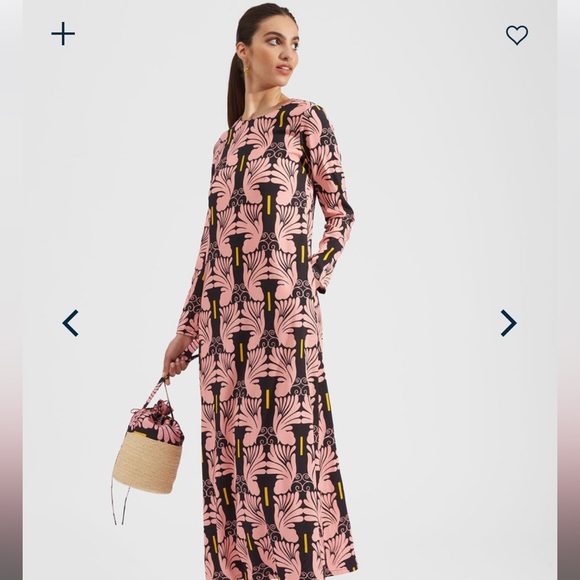 La Double J long sleeve swing dress in Ali Rosa Sable, xsmall - Picture 9 of 11